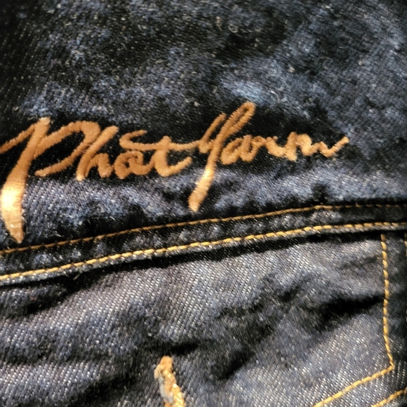 Vintage 90s Y2K Phat Farm Denim Blue Jean Button Up Jacket 3XL - Picture 7 of 9